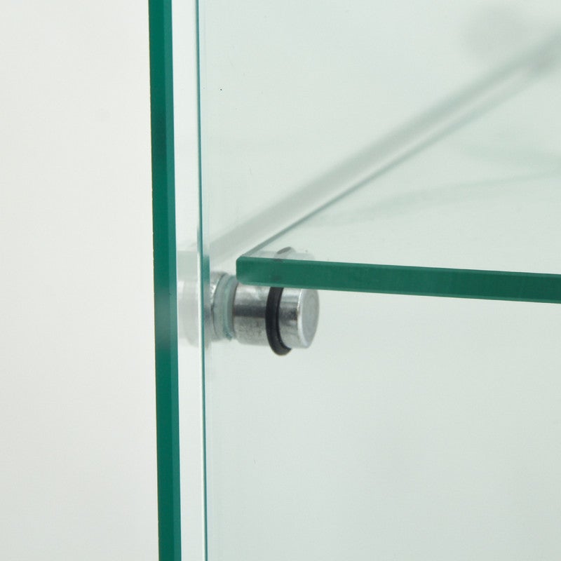 Vitrine en Verre, vitrine pour collection, Transparent LED Vitrine sur pied vitrines trempé moderne en verre 4 Couches avec 2 Porte, 80.5x36.5x164 - 9