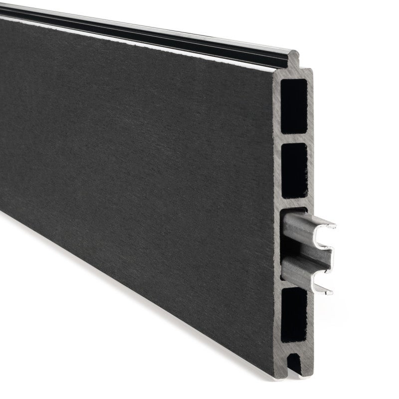 Kit clôture composite et aluminium à sceller H 1m80 L 5m40 gris anthracite avec renforts acier - Palissade - Brise vue - 7