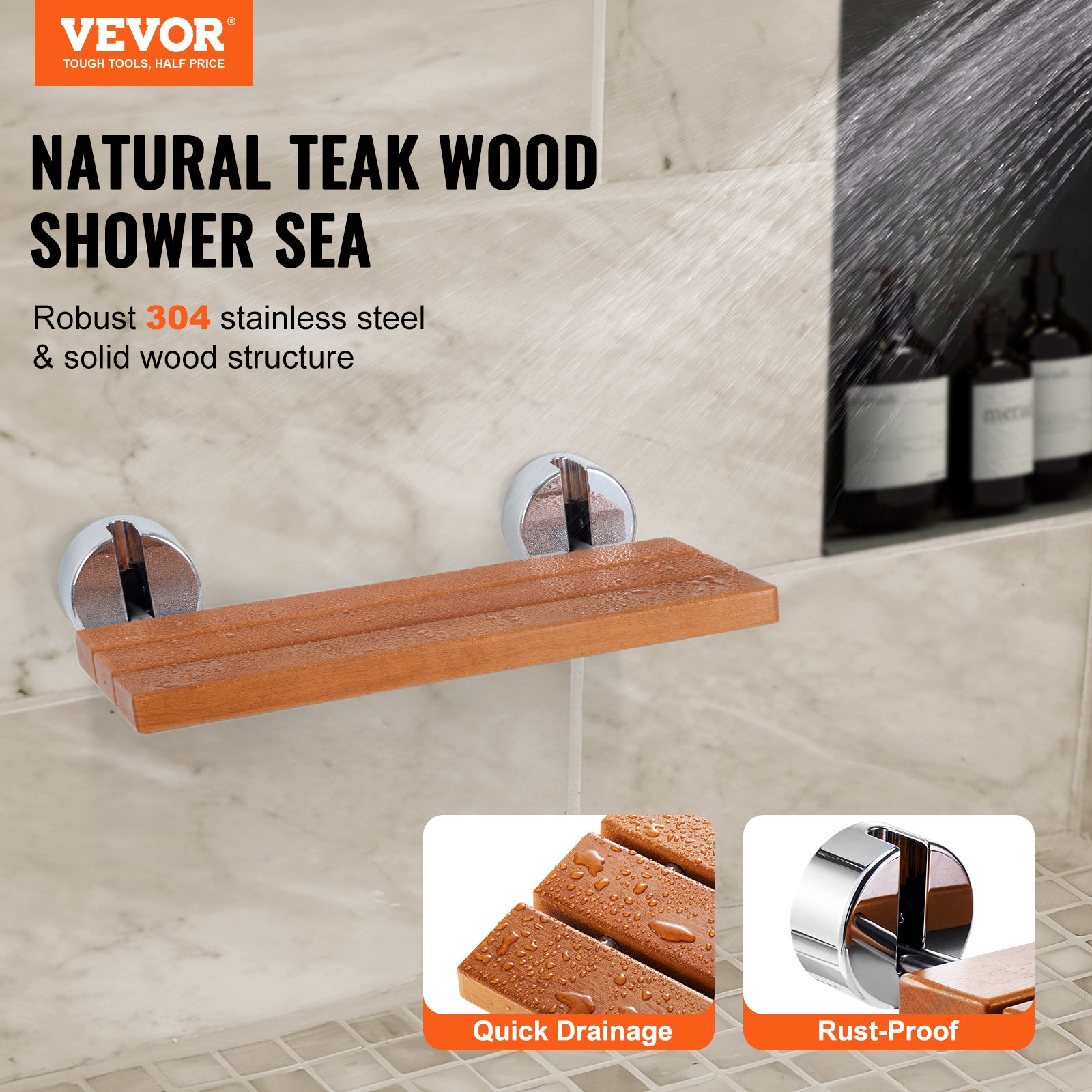PEALOV SièGe De Douche Pliable pour Montage Mural,Chaise De Douche