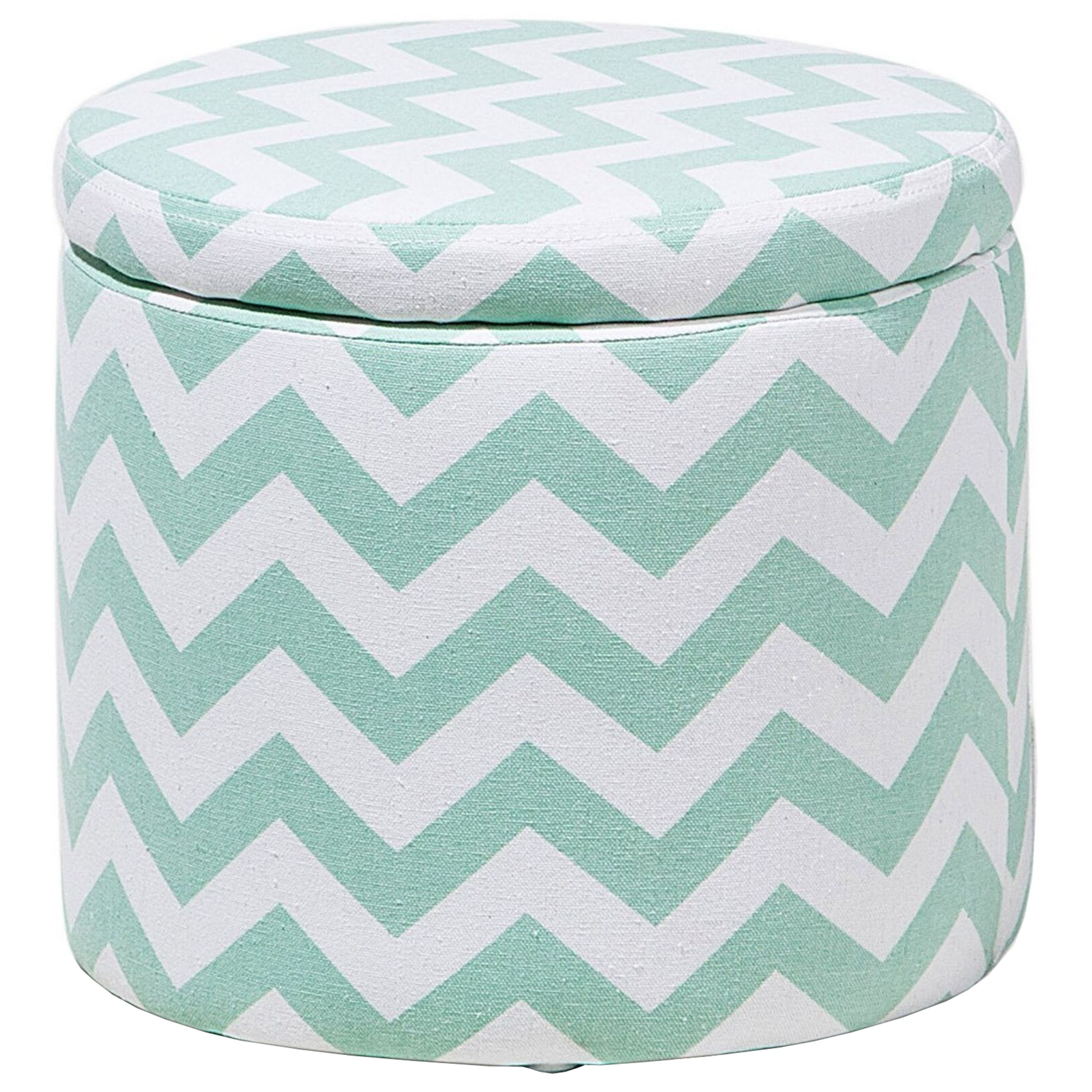 Beliani Puf Con Almacenaje Tunica Algodón Menta 35 Cm 35 Cm 30 Cm Verde , Leroy Merlin