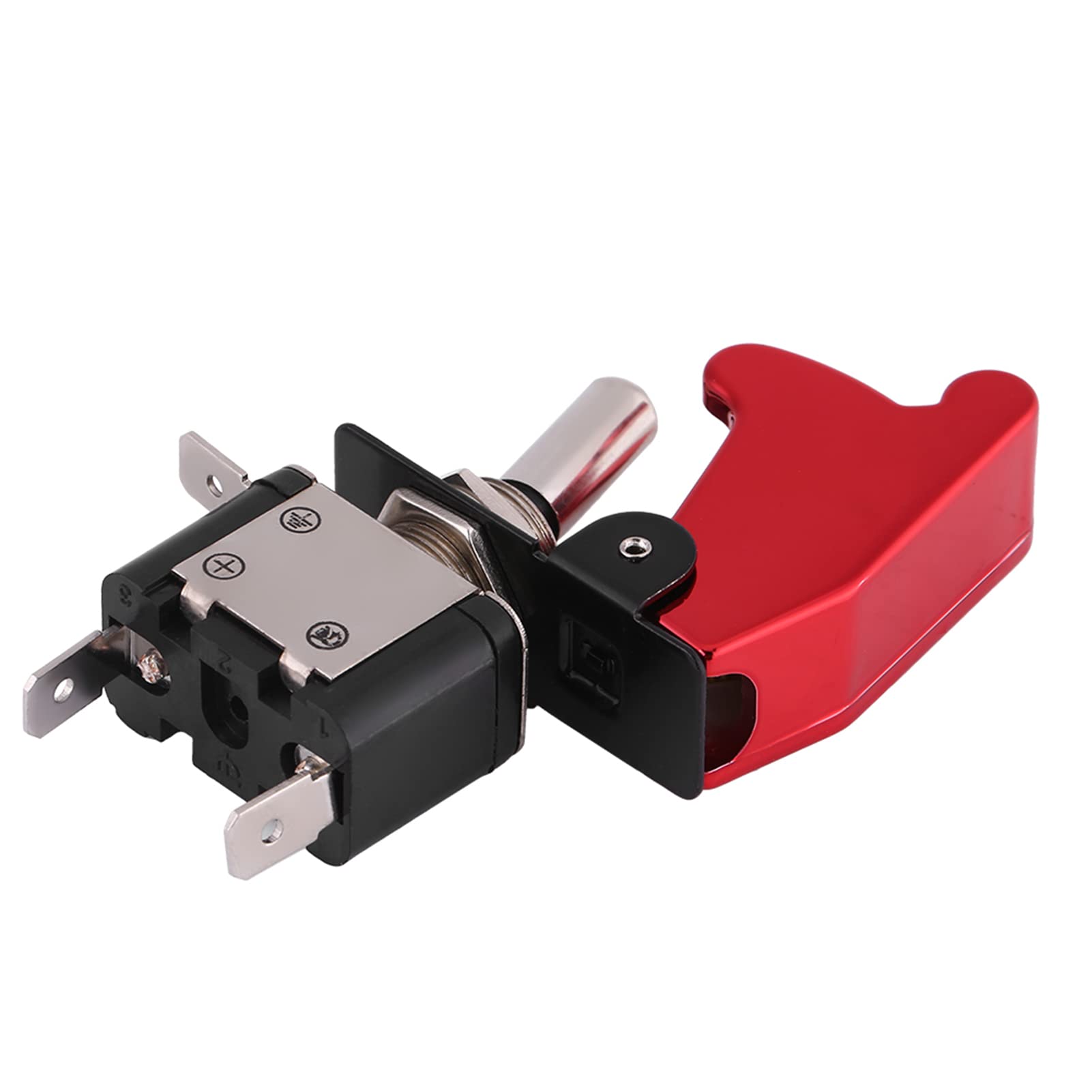 2 Interrupteurs Bascule ON/OFF SPST LED – Style Missile Avion – Pour Voiture Racing & DIY