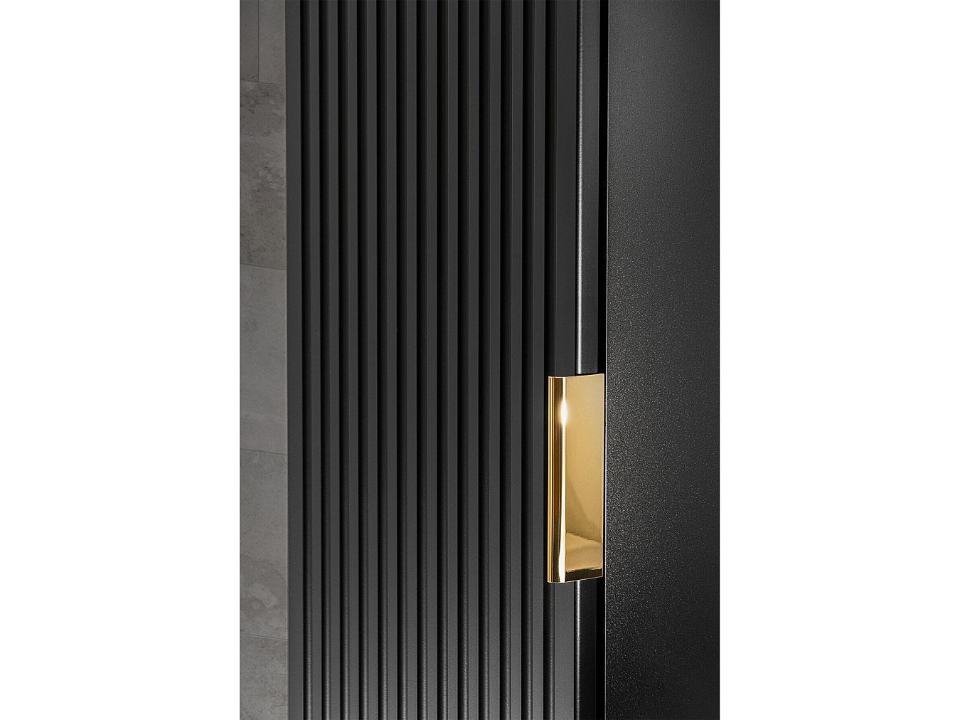 Colonne de salle de bain suspendue striée - Noir - H140 cm - ZEVARA - 6