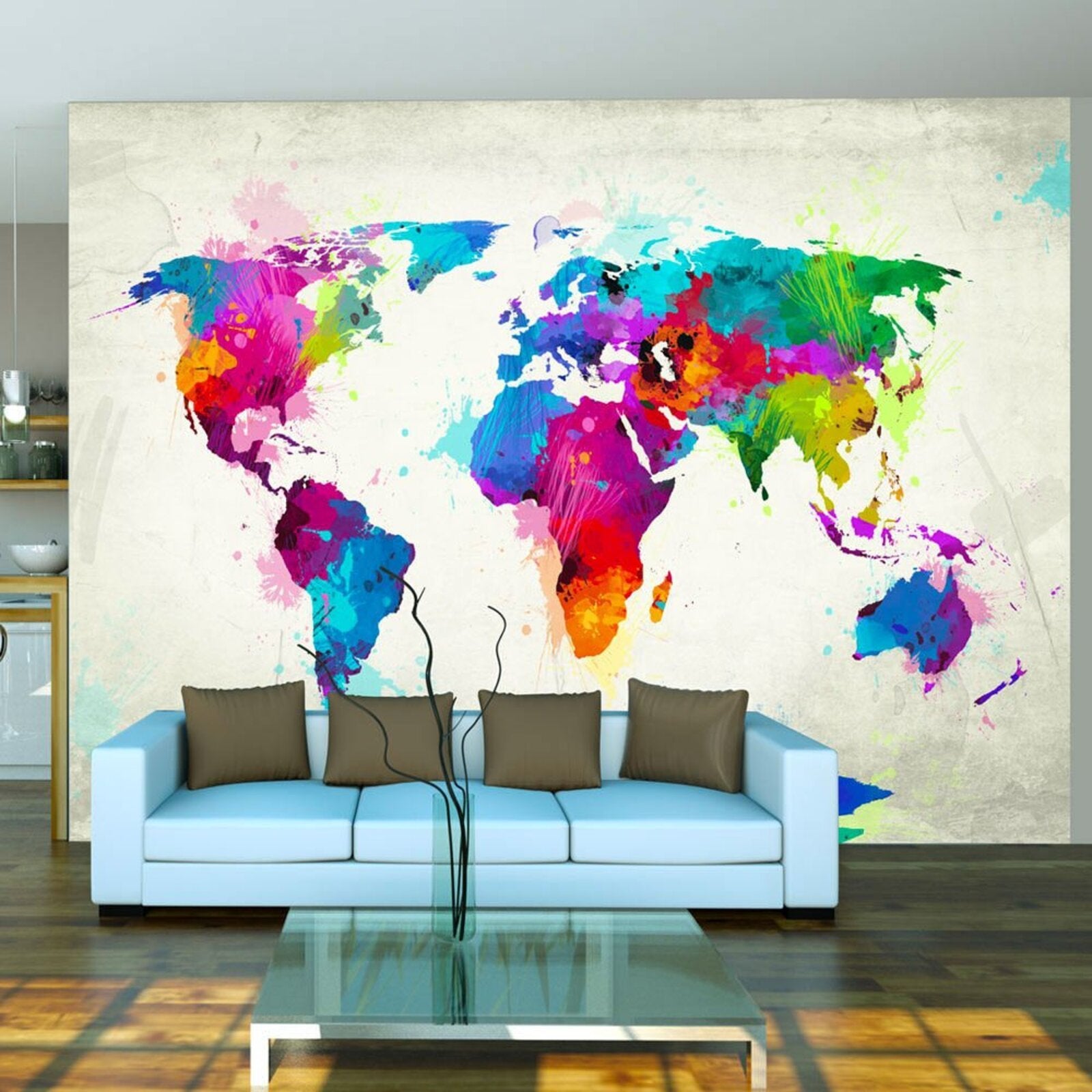 Papier peint la carte du bonheur - 250 x 193 cm | Leroy Merlin