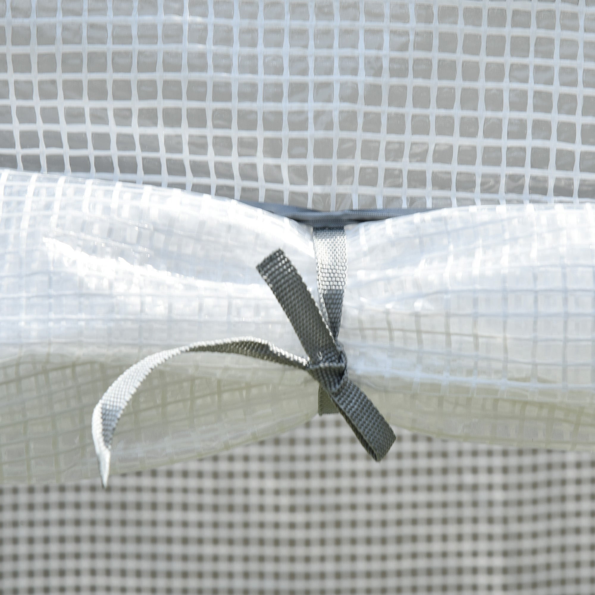 Serre à tomates 100 x 100 x 200 cm avec porte enroulable, mini-serre avec bâche en PE, serre d'extérieur pour jardin, balcon, cour, blanche - 9