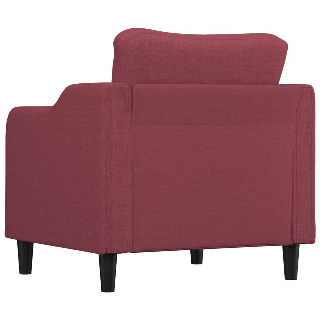 Fauteuil rouge bordeaux en tissu pour le salon, 60 cm - 5
