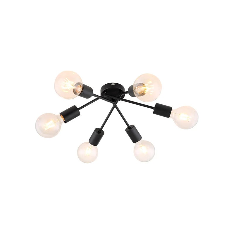 Lampa sufitowa Lamar czarna 6xE27x40W metal wym:15,5x38x15,5cm IP20 Rabalux