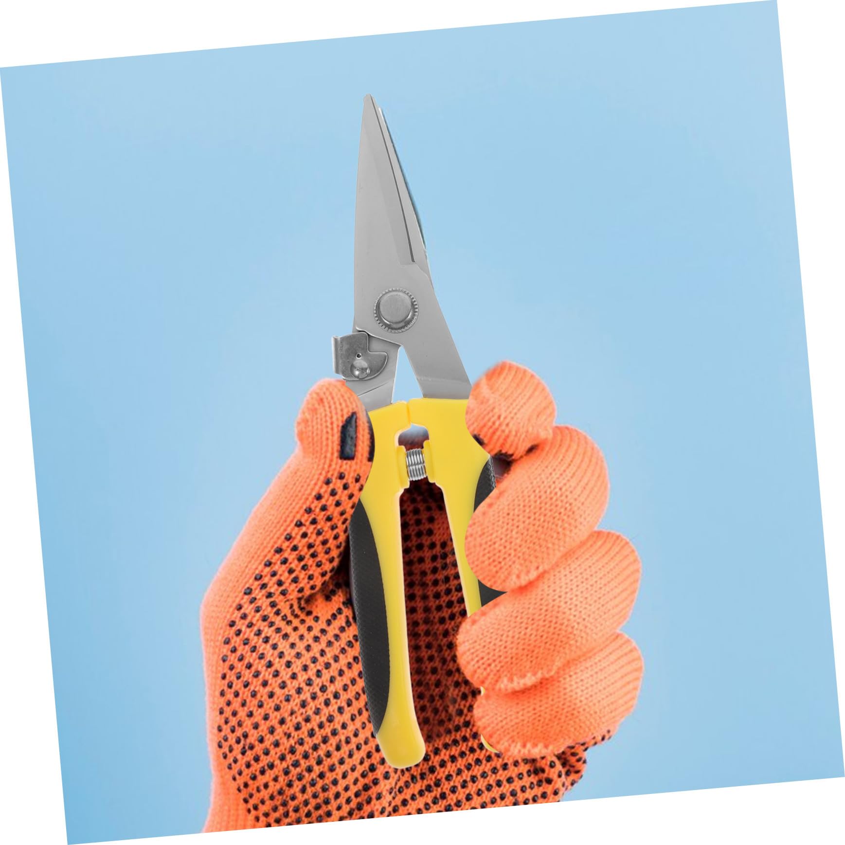 Forbici in acciaio inossidabile antiscivolo, utensile multifunzionale per il taglio della lamiera, utensile da taglio manuale ergonomico con impugnatu - 5