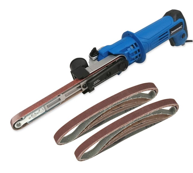 PONCEUSE, LIME ELECTRIQUE BANDE ETROITE + 10 BANDES ABRASIVES