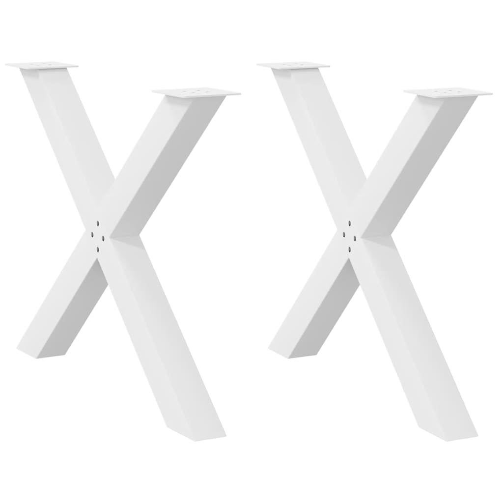 Nogi do stołu jadalnego w kształcie litery X 2 szt. Białe 90x(72-73) cm Stal vidaXL