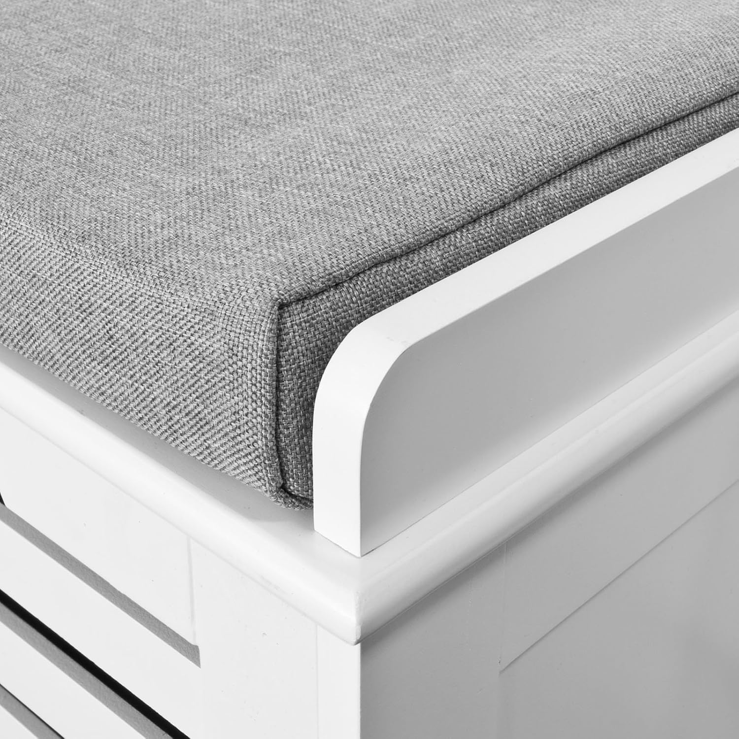 SoBuy Banc de Rangement avec coussin rembourré et 3 cubes, Meuble d'Entrée Commode à Chaussure, FSR23-W - 4