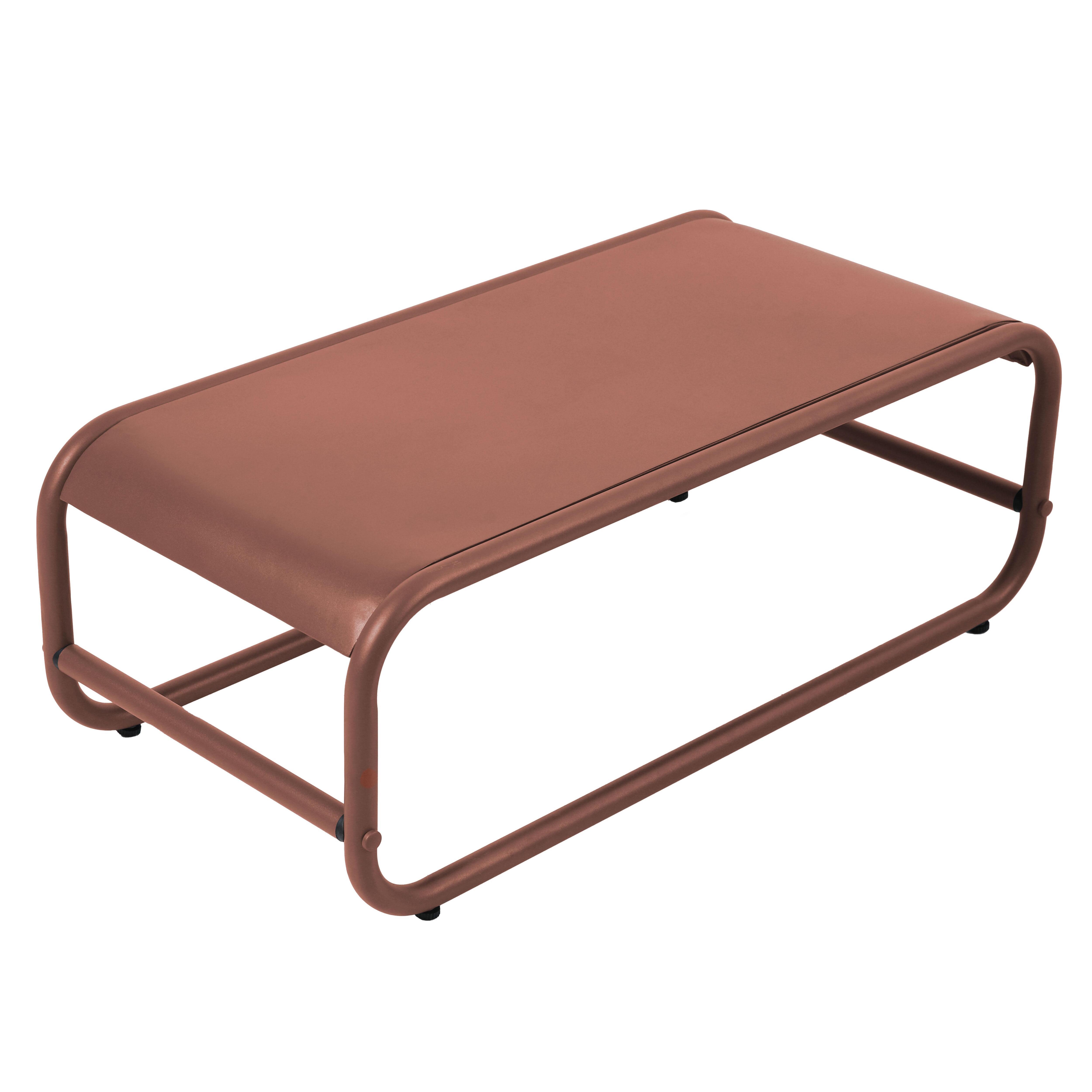 Table basse de jardin en métal 85x40x30 cm terracotta, Mixi - Oviala - 2