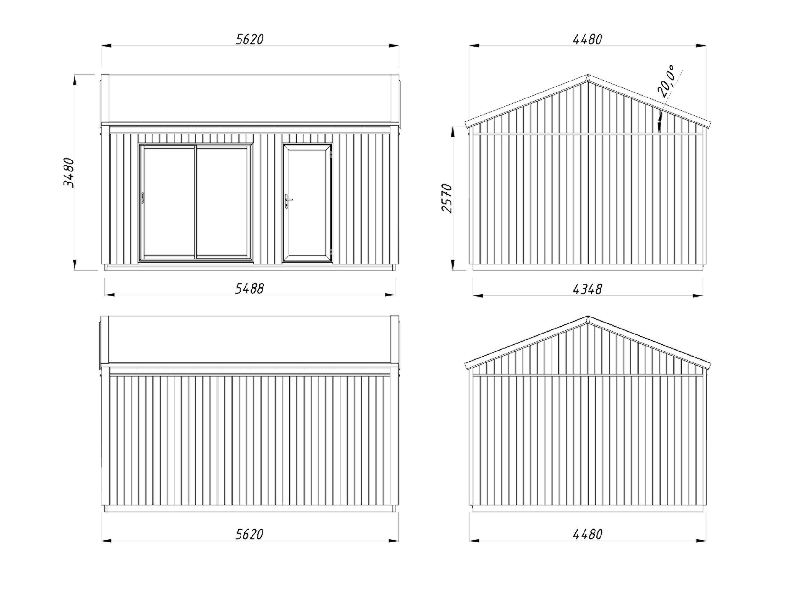 Tiny house en bois Rebekka - PALMAKO - 19,4 m² - 562 x 448 cm - Baie coulissante double vitrage trempé - 8