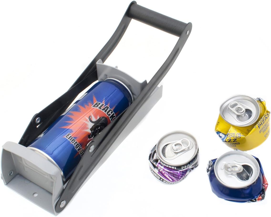 Presse à cannette, 16 oz Broyeur de canettes en acier inoxydable Ouvre-bouteille intégré presse-canette à bière avec bras de levier outil de recyclage pour montage mural