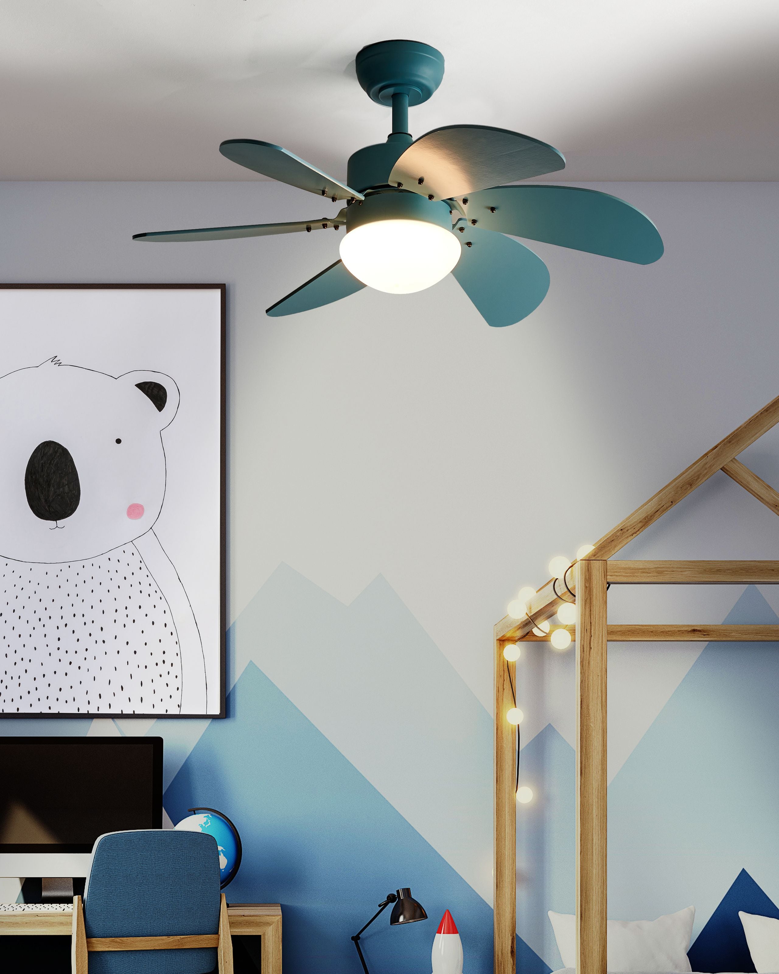 Ventilator de tavan cu lumină LOGAR Cu telecomandă LED