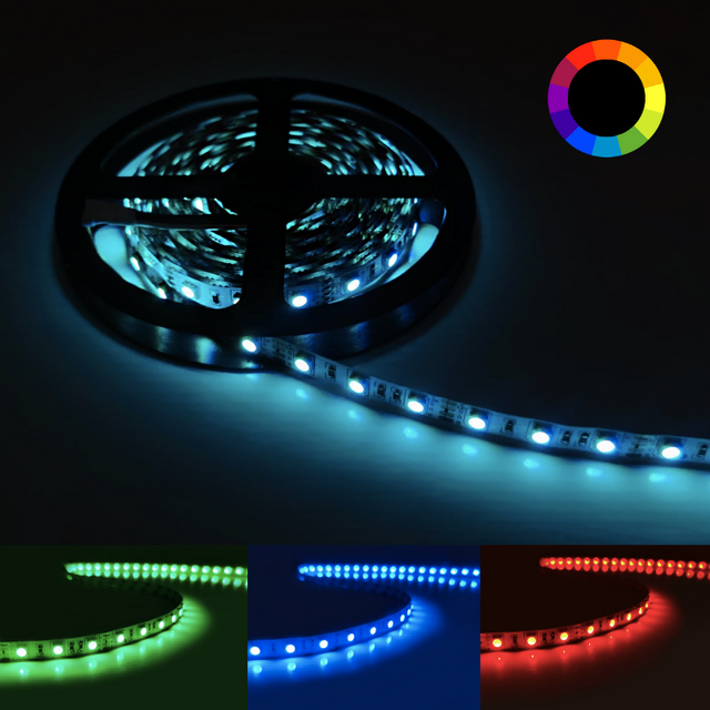 Ruban LED RGB 12V 5M 5050 IP20 60LED/m - SILAMP