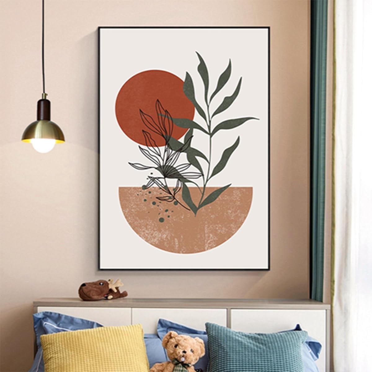 Lot de 3 posters - Style bohème - Plante esthétique - Art abstrait moderne - Tableau mural - Décoration bohème - Sans cadre - Poster 09, 30 x 40 cm - 5