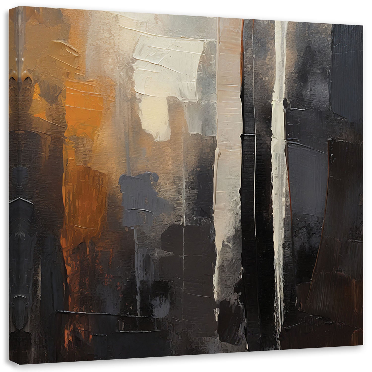 Obraz, Abstrakcja brązowa malowana 50x50