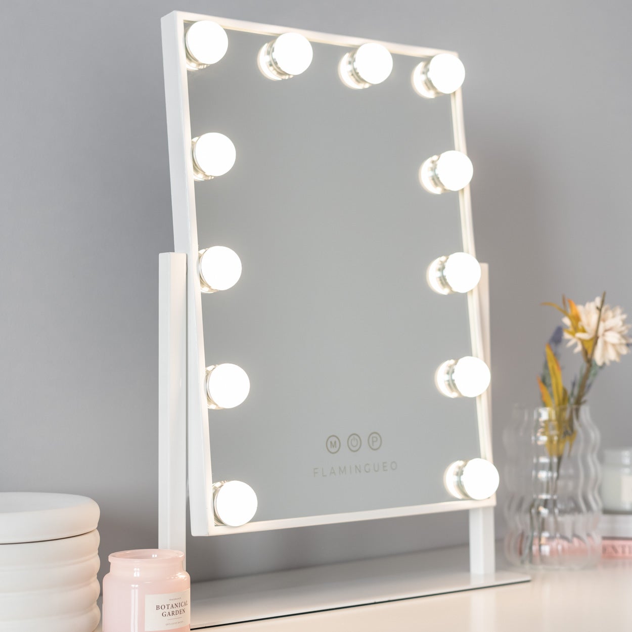 Flamingueo Miroir Maquillage Lumineux Miroir 12 LED Miroir Maquillag 3 Modes Contrôle Tactile - 2