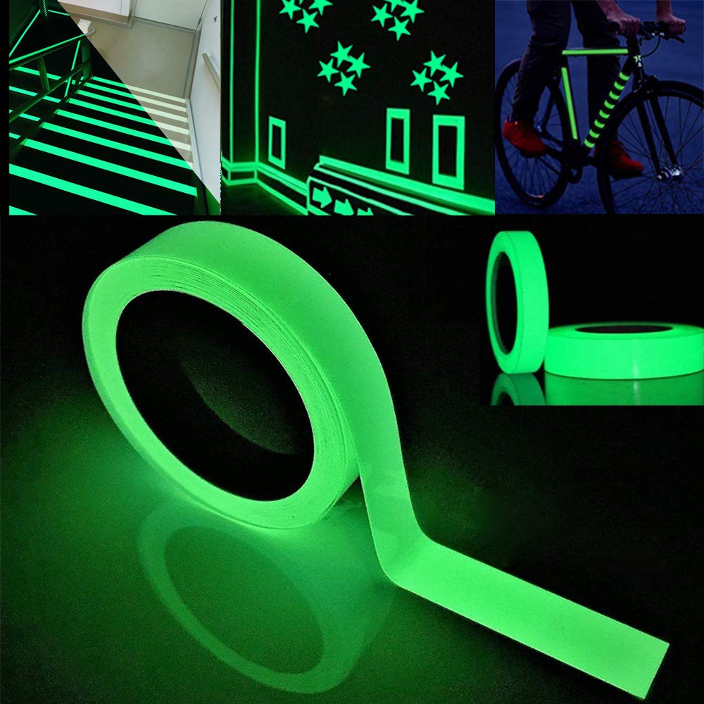 Taśma samoprzylepna fosforyzująca 5M x 2CM, fluorescencyjna naklejka, samoprzylepna taśma bezpieczeństwa, odklejana