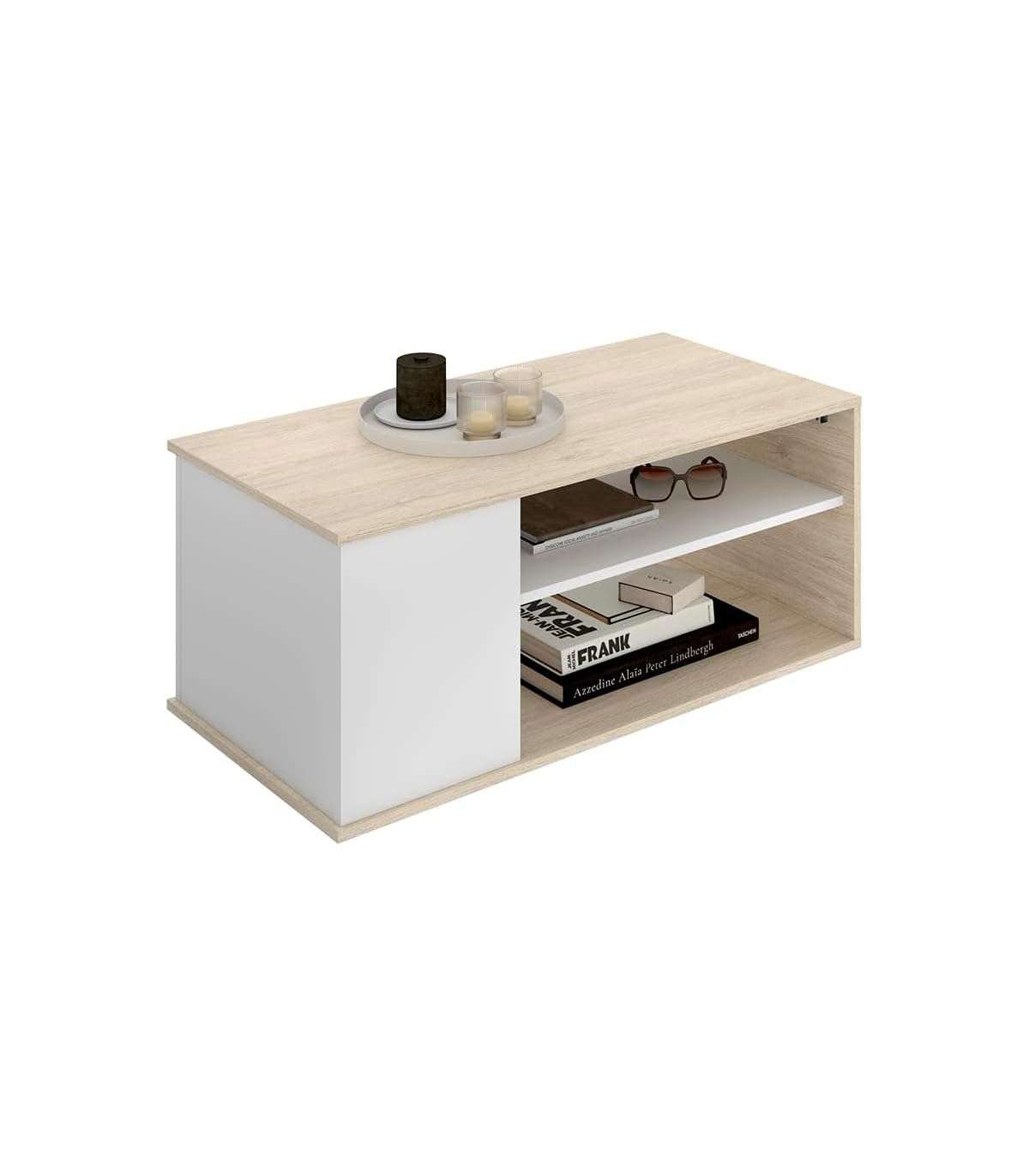 Dkt Mesa De Centro Elevable Con Compartimento Oculto Y Diseño Moderno Blanco/Claras , Leroy Merlin