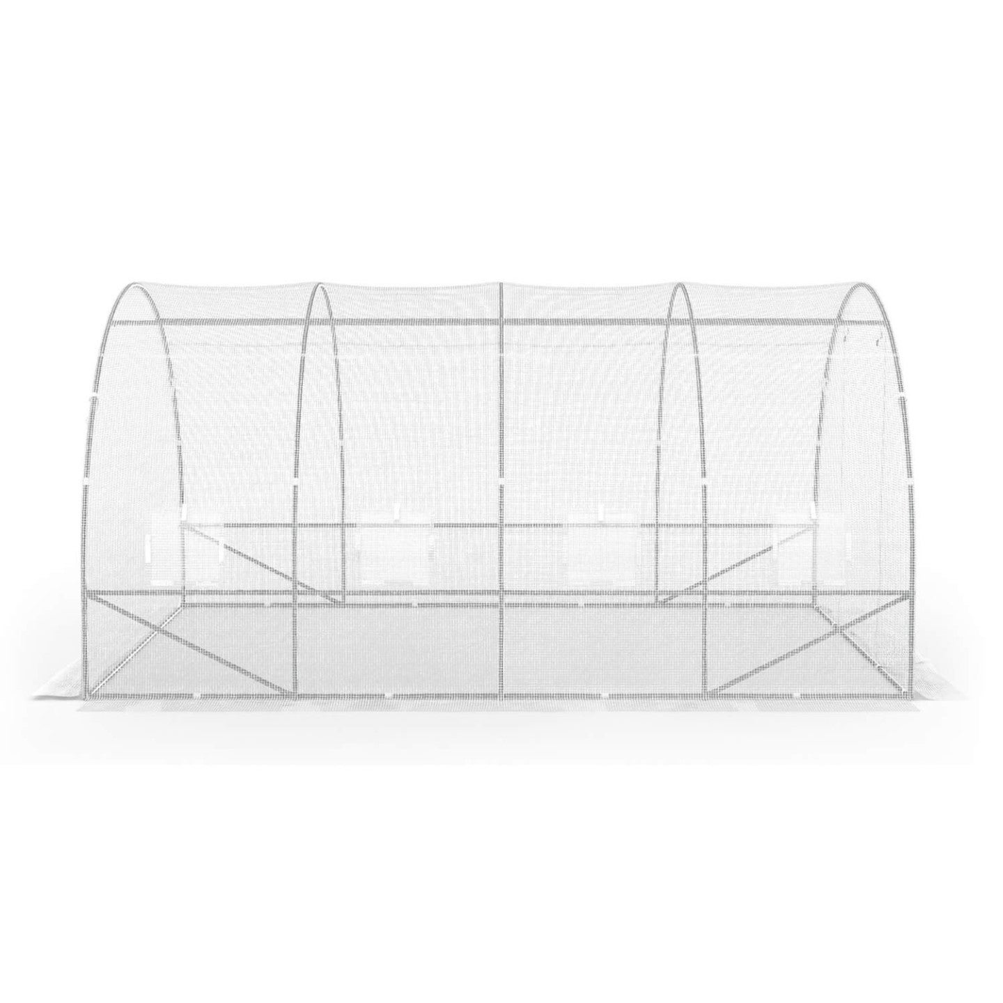 Bâche de rechange pour serre de jardin tunnel 12m² 4 x 3 x 2 m anti-UV avec porte et fenêtres ZEBRA blanche - 4