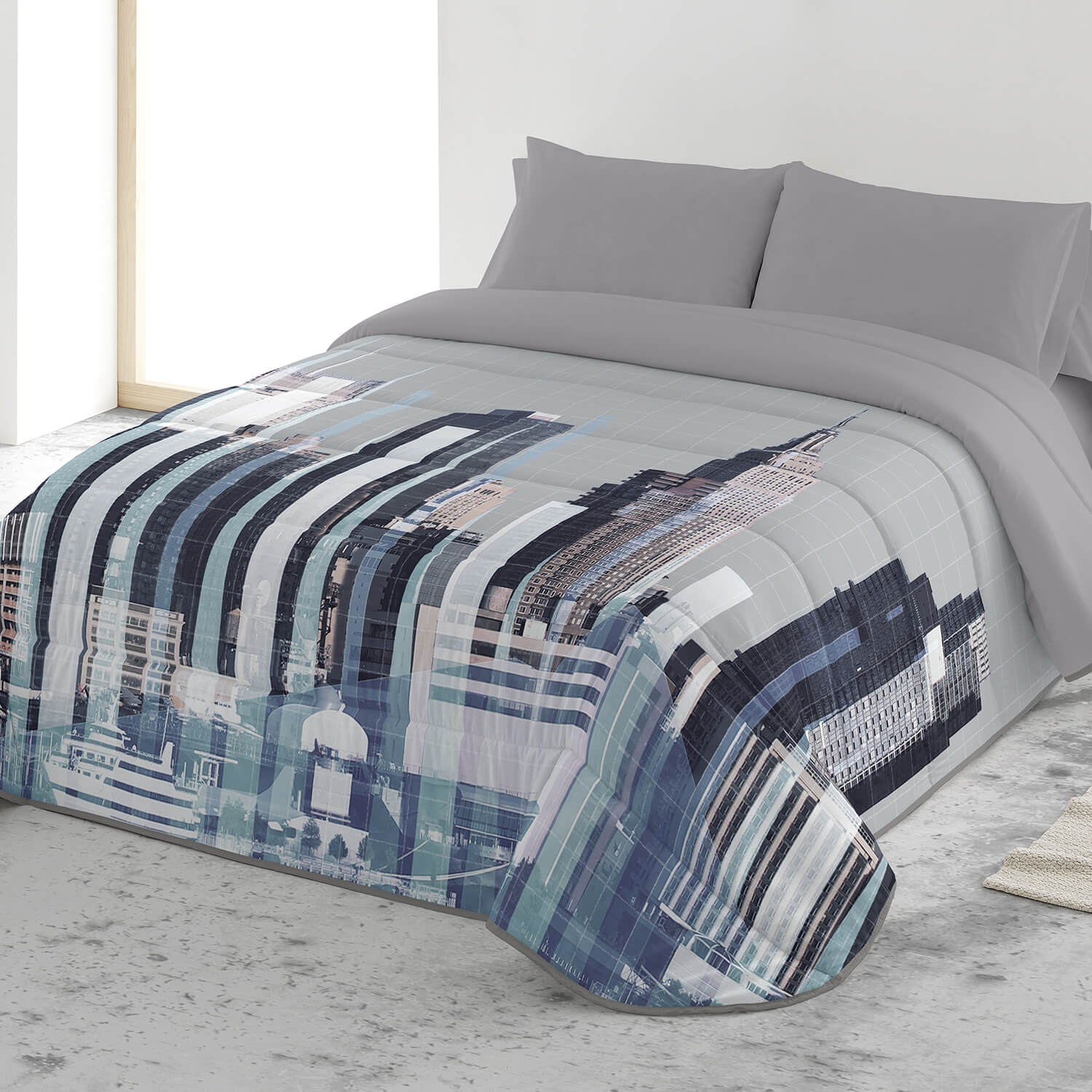 CAPA DE EDREDÃO COM IMPRESSÃO DE ESCALA CAMA DE ESCALA 180 - 2