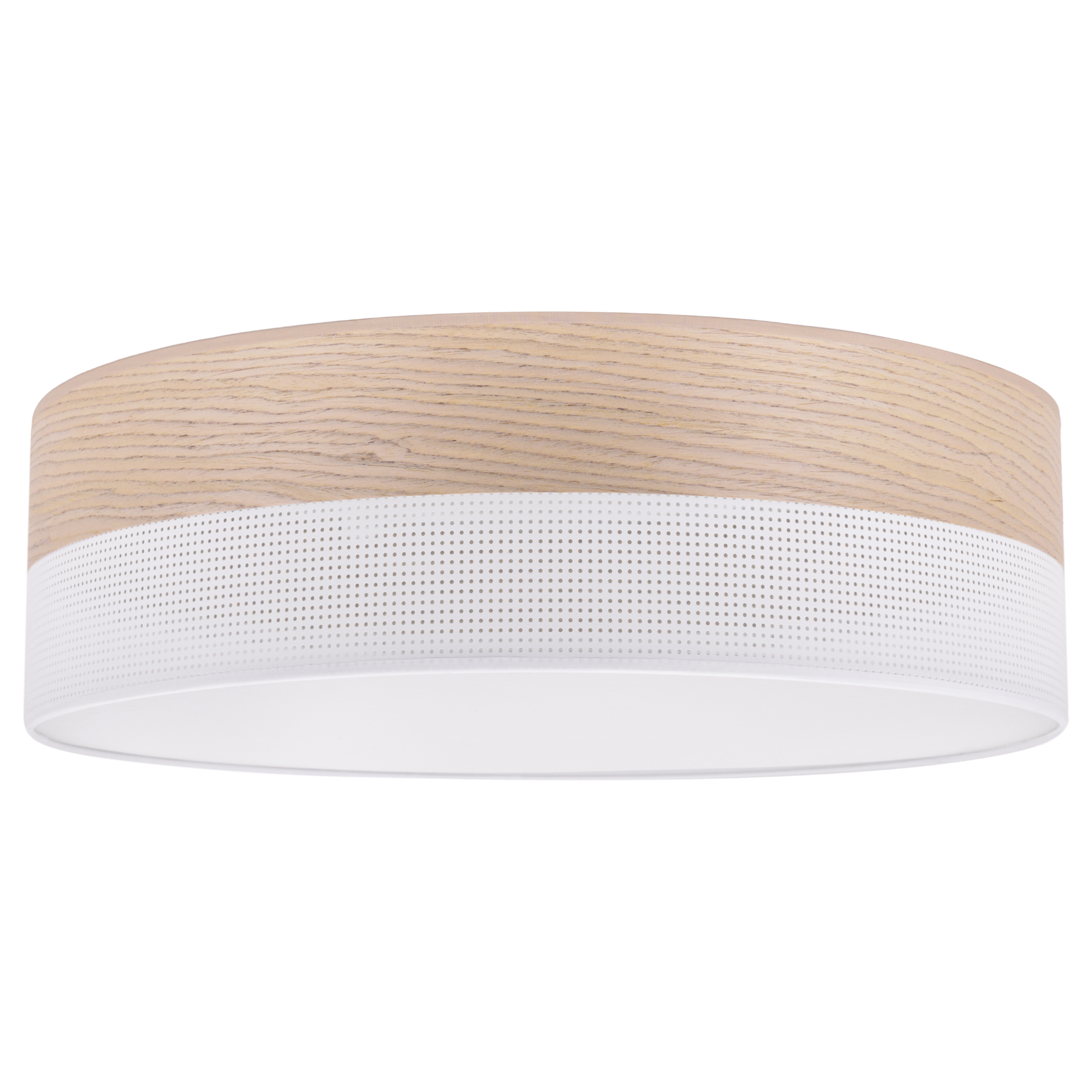 Lampa sufitowa wisząca Wood Plexi loft biała 1xE27 abażur 50cm dąb klasyczny Light Home LH