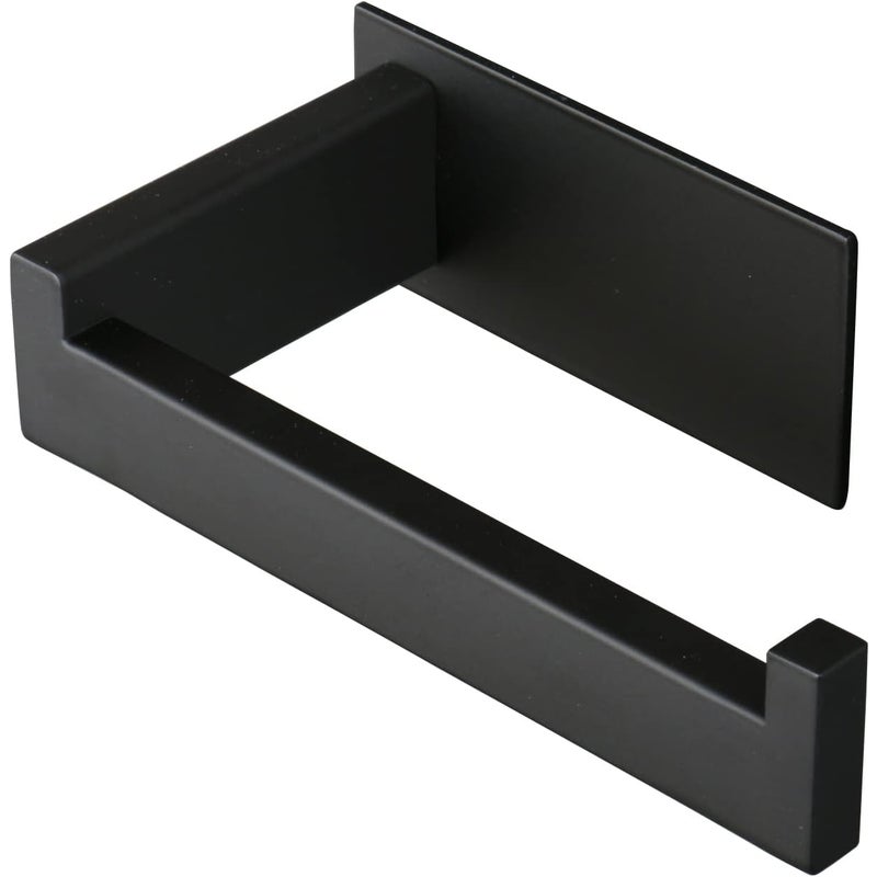 Samoprzylepny uchwyt na papier toaletowy, uchwyt na papier toaletowy ze stali nierdzewnej, nie wymaga wiercenia (1 sztuka, czarny)