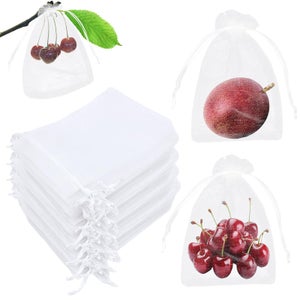 Juego De 100 Bolsas Protectoras De Malla Para Frutas Y Verduras Pequeñas – Reutilizables, Con Cordón Ajustable Y Transpirables
