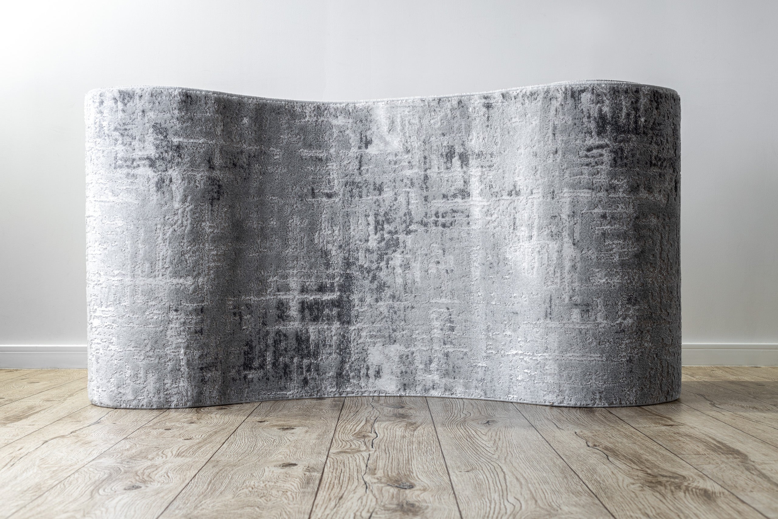 Tapis de couloir Structural MEFE 8722 deux niveaux de molleton gris / blanc 150 cm 150x820 cm - 5