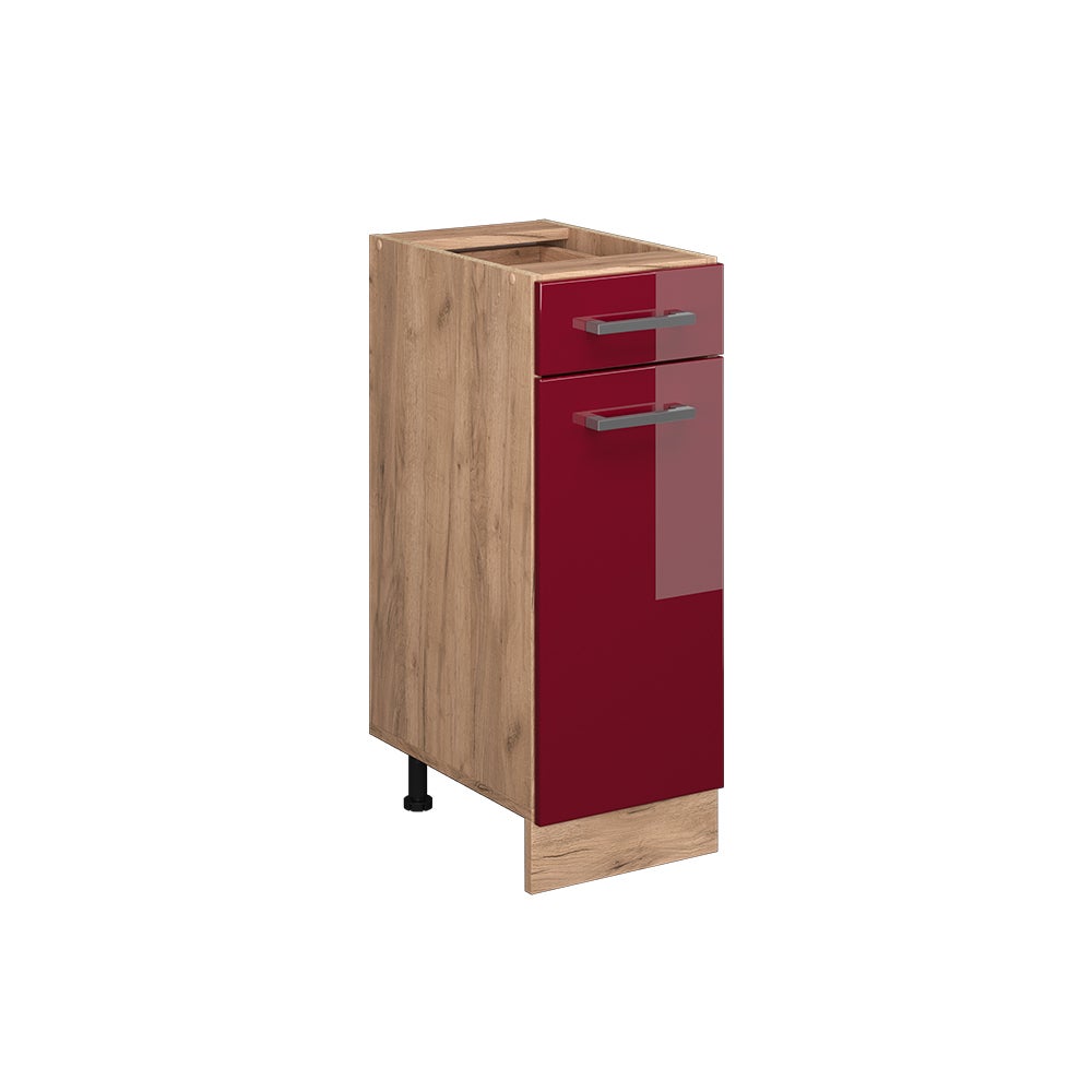 Vicco Cuisine R-Line, rouge brillant/blanc, 200cm , PT Anthracite | Leroy Merlin