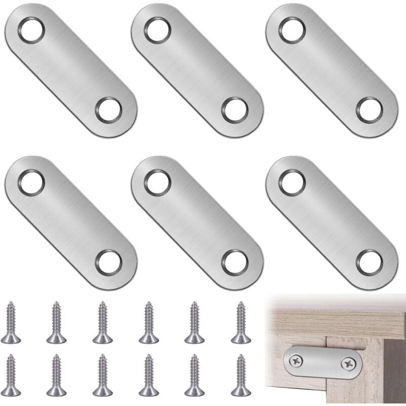 20 placas de acero inoxidable de soporte plano, placa de unión de soporte de 10 x 5 cm, placa de 20 placas de acero inoxidable de soporte plano, placa de unión de soporte de 10 x 5 cm, placa de