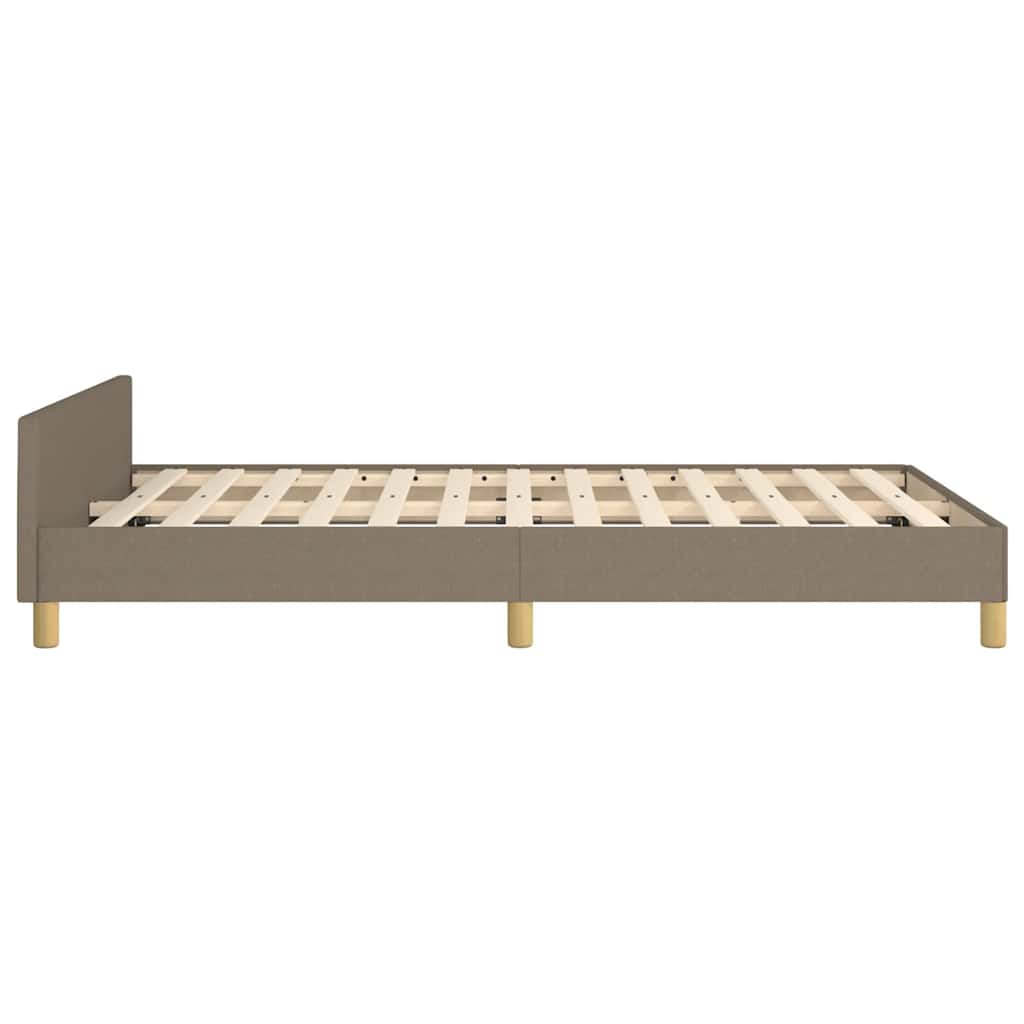 Cadre de lit sans matelas en tissu taupe pour la chambre, 120 × 200 cm - 6
