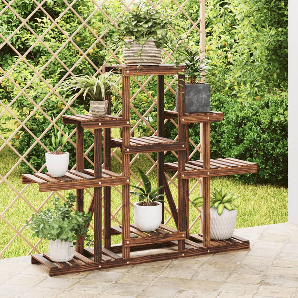 Support À Fleurs en Bois À 4 Couches - HUOLE - 40*30*90CM - Universel - Marron - Jardin
