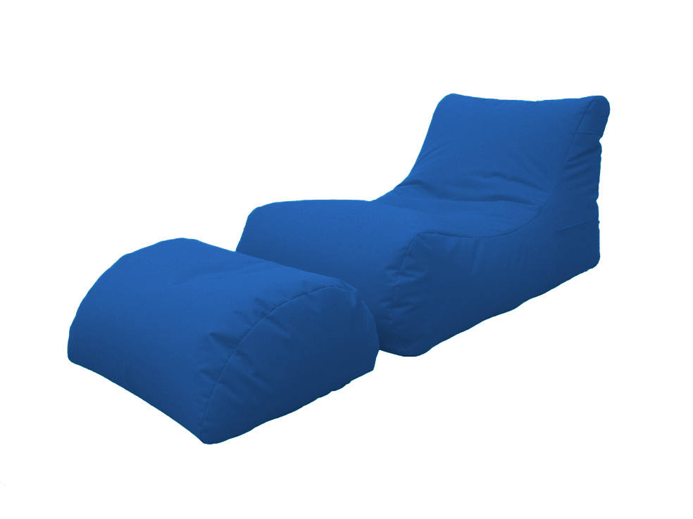 Puf alton, sillón multiusos, puf, puf reposapiés, made in italy, 120x80 h60 cm, azul