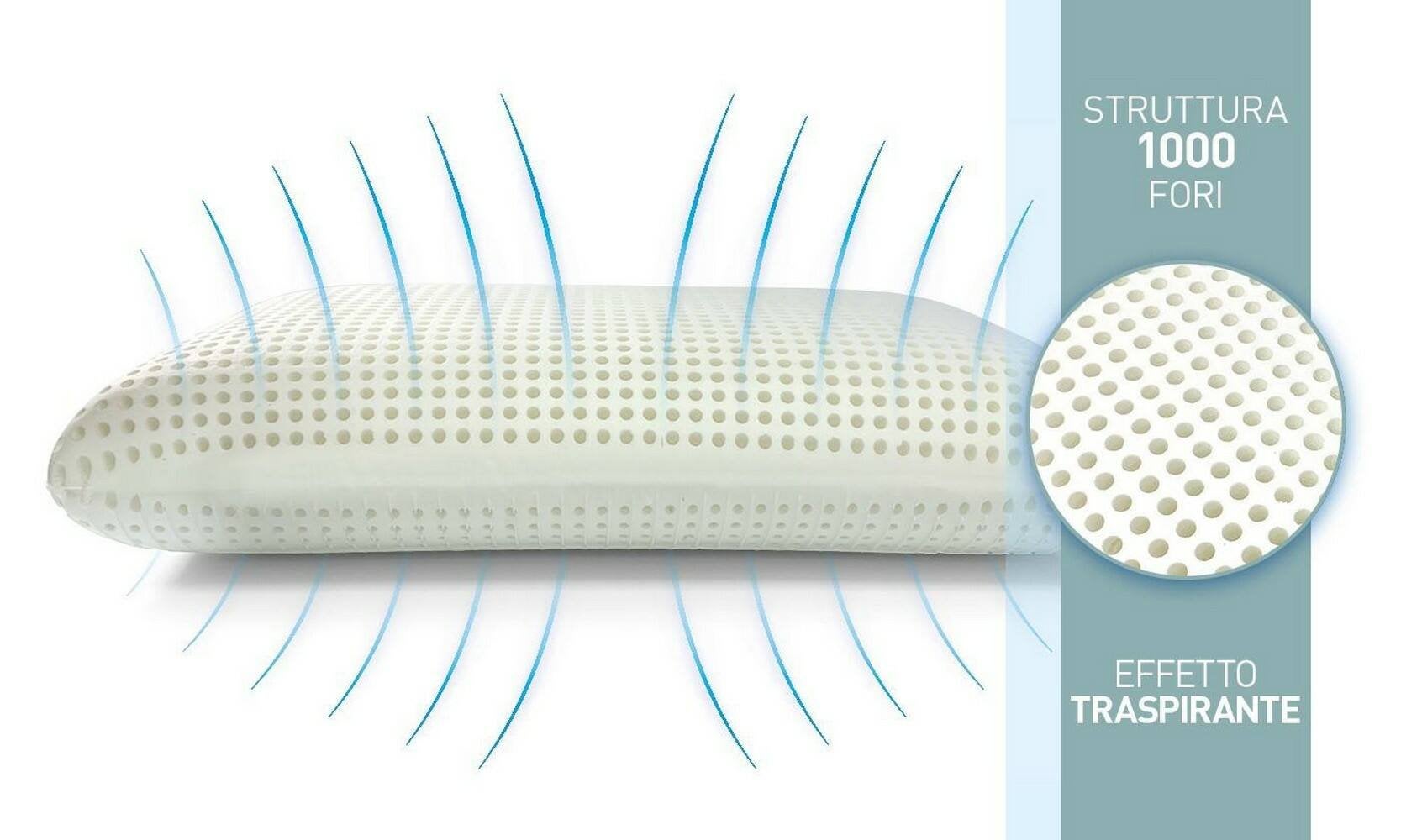 Talamo Italia Set of 4 Pillows for bed, 100% Made in Italy, Ergonomic 