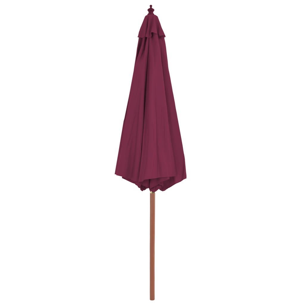 Parasol avec mât en bois 300cm Rouge bordeaux - 4