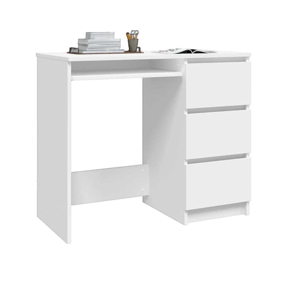 Bureau Blanc 90x45x76 cm Bois d’ingénierie vidaXL - 3