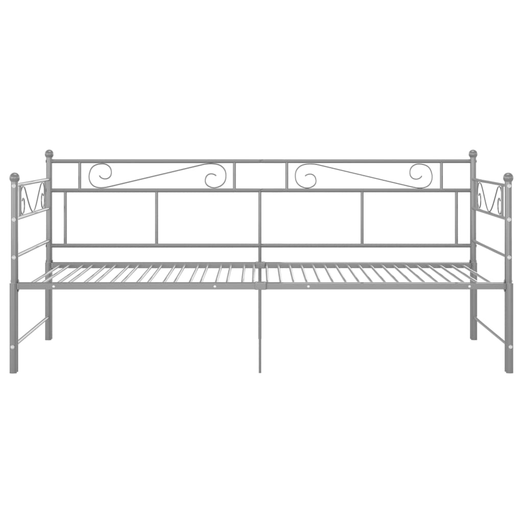 Maison Exclusive - Cadre de canapé-lit extensible sans matelas gris métal 90x200cm - 7