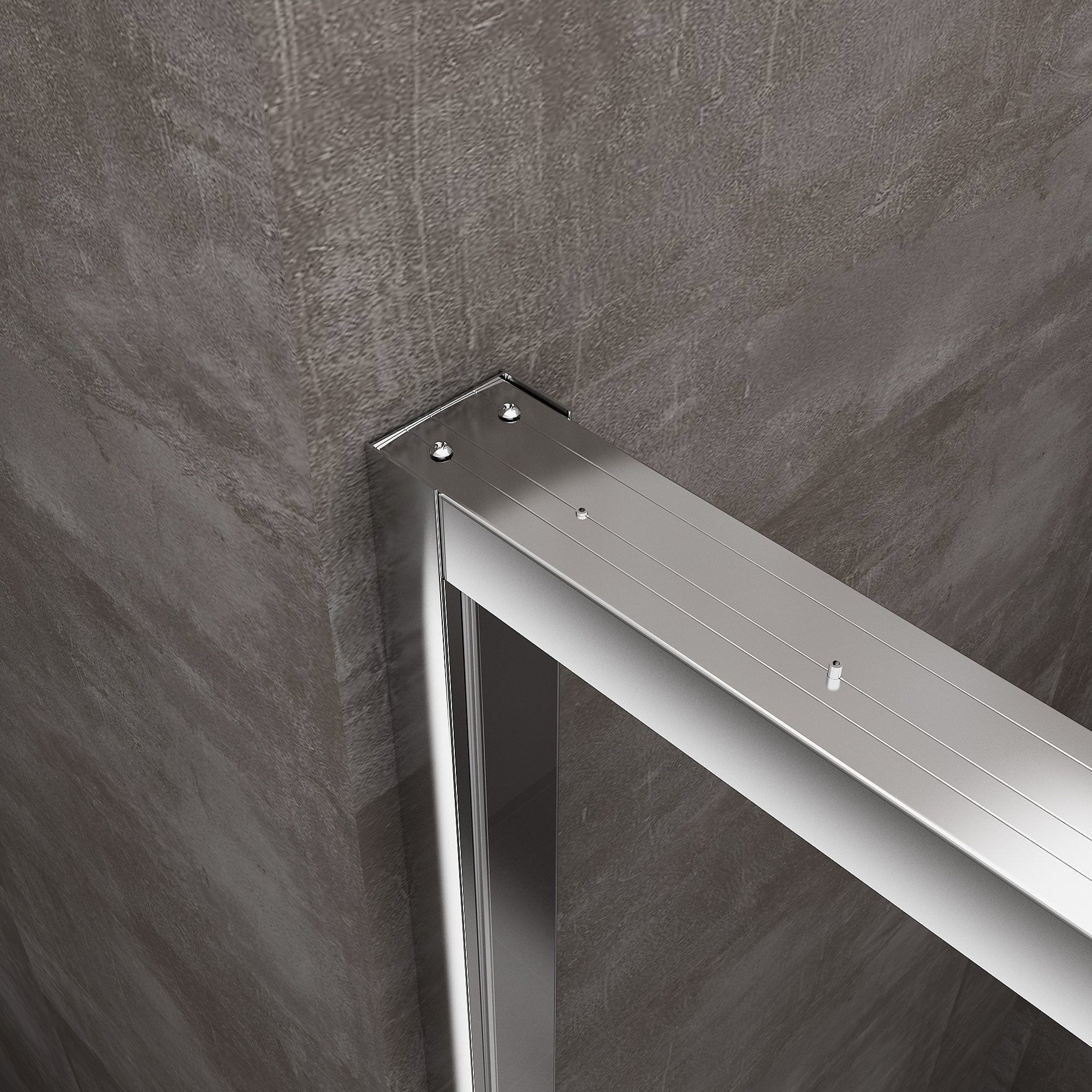 Porta Doccia Per Nicchia Con Chiusura Soft Close H 200 8 Mm Telaio CROMO Cm 120 (117-120) - 3