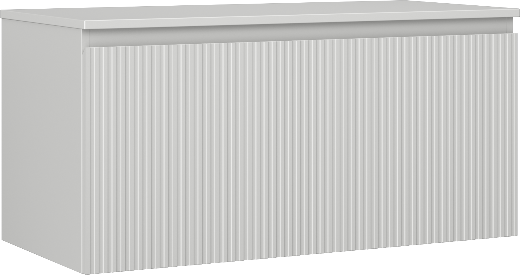 Mexen Rivel szafka łazienkowa podumywalkowa 100 cm z blatem, 1 szuflada, ryflowana , szara mat - 91A20-10047-1-BFC62