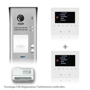 Videocitofono Vimar K40936 Bifamiliare - Monitor LCD 7 Pollici, Pannello 2 Pulsanti, Alimentazione Inclusa, Con Staffa - Foto 3