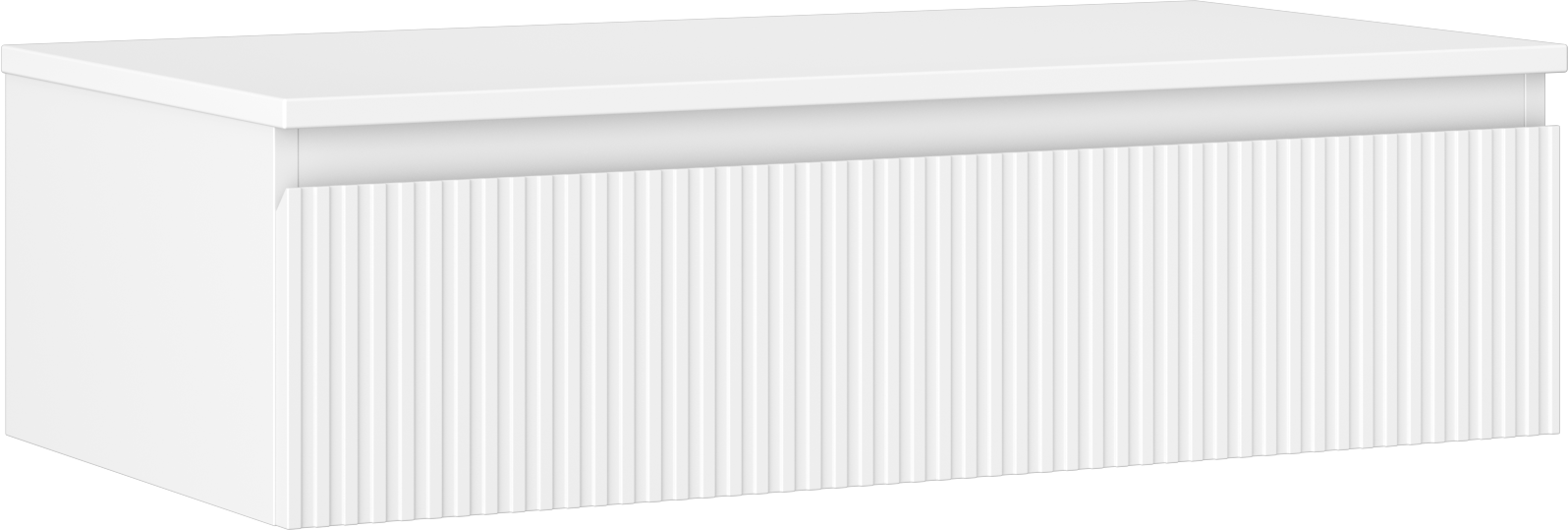 Mexen Rivel szafka łazienkowa podumywalkowa 90 cm z blatem, 1 szuflada, ryflowana , biała mat - 91A20-09023-1-BFC01