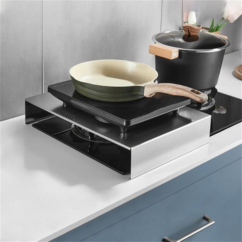 Plaque de couverture pour cuisinière à gaz, support pour plaque à induction, capacité de charge 40 kg, acier inoxydable, 30×50×9 cm - 2