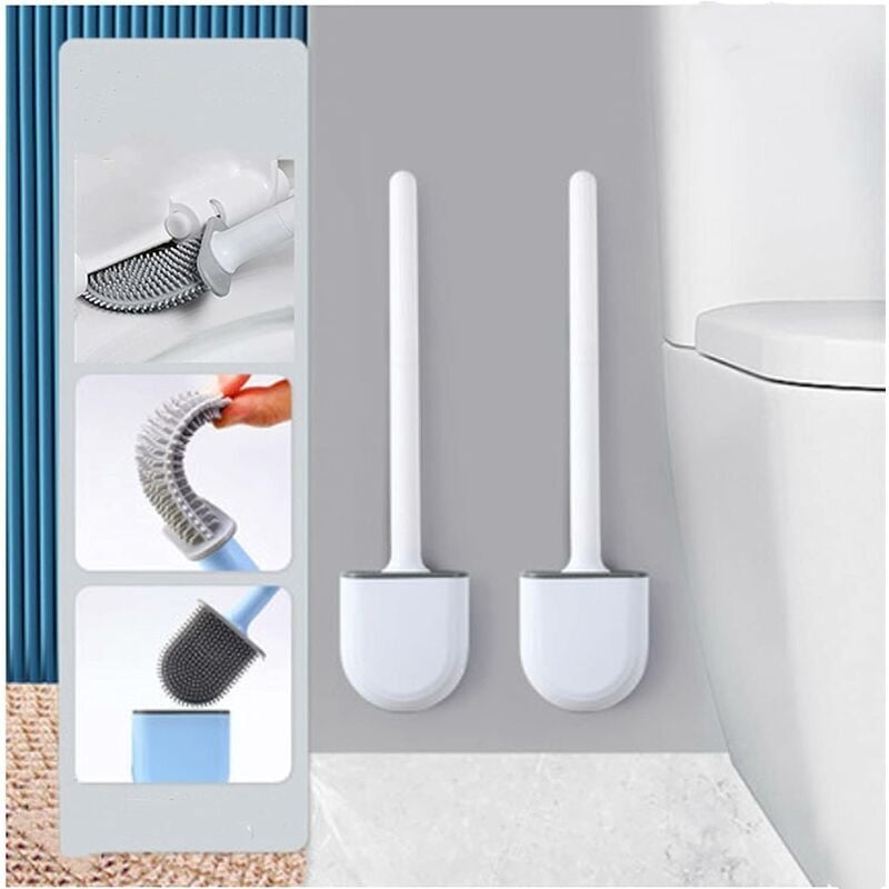Scopino per WC in silicone, Scopino per WC in silicone e supporti con setole morbide e manico antiscivolo Scopino per WC in silicone | Leroy Merlin