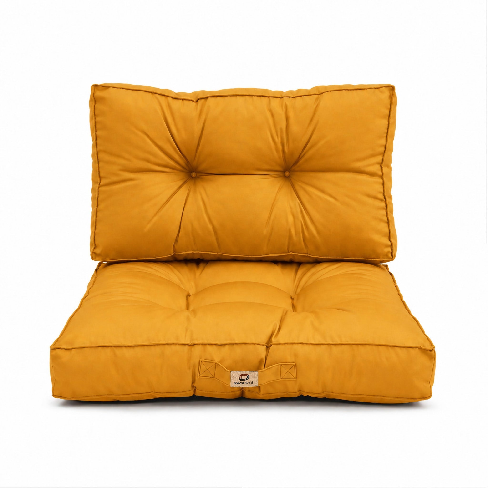 Coussins pour salon de jardin capitonné 60x60cm jaune - 7