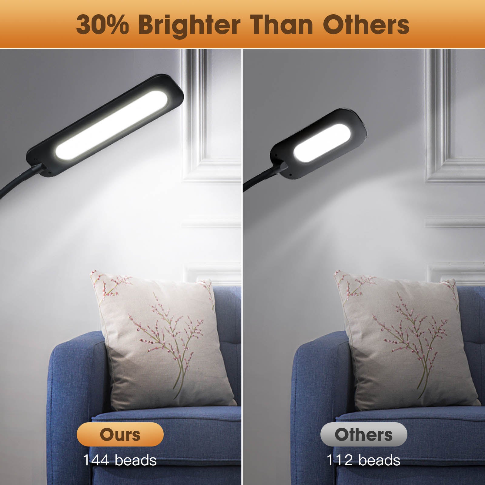 Lampe sur Pied LED 14W avec Télécommande - Col de Cygne Flexible, 3 Températures, Dimmable, pour Salon/Chambre/Bureau - 2