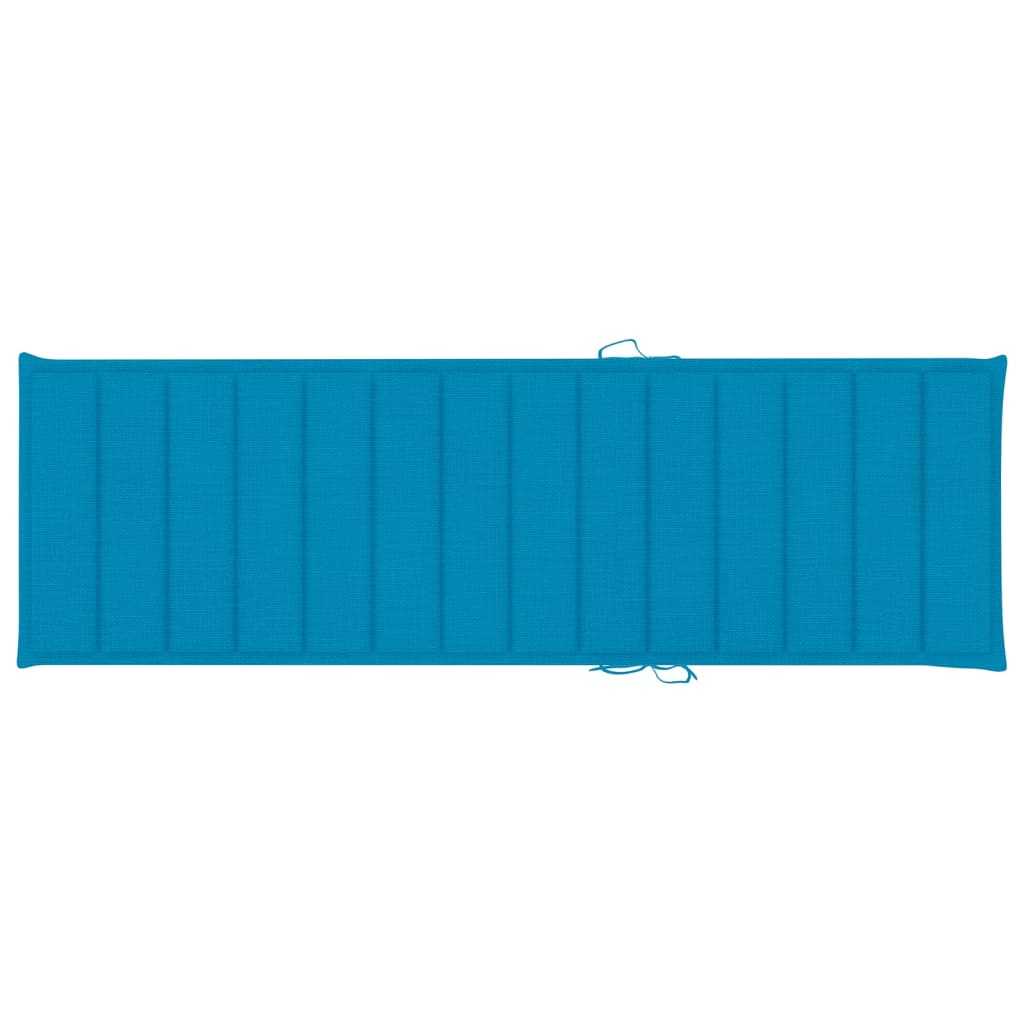 Chaise longue double et coussins bleu Bois de pin imprégné - 6
