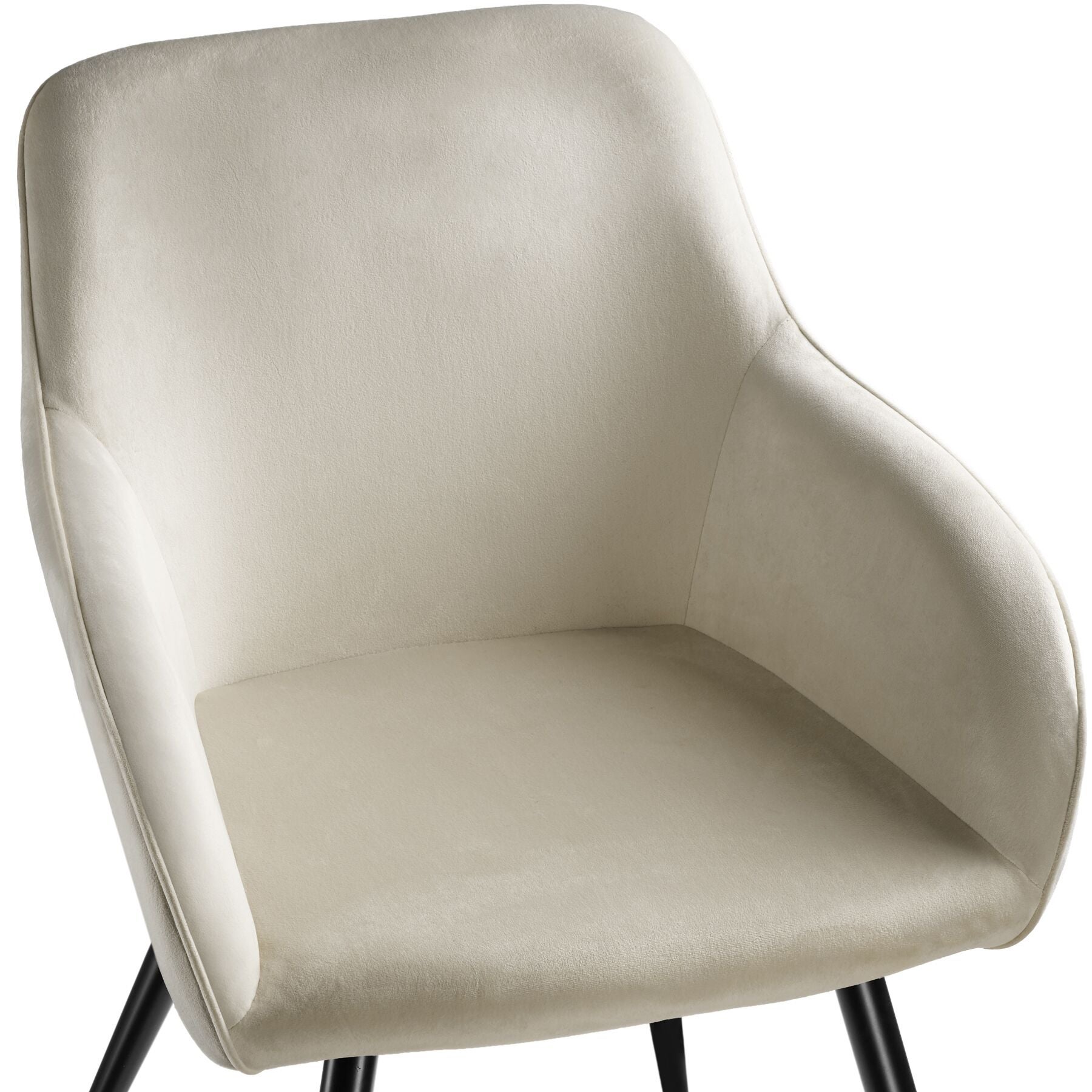 Lot de 4 chaises en polyuréthane à effet velours au style scandinave et pieds en acier noir 58 x 62 x 82 cm TECTAKE - 4