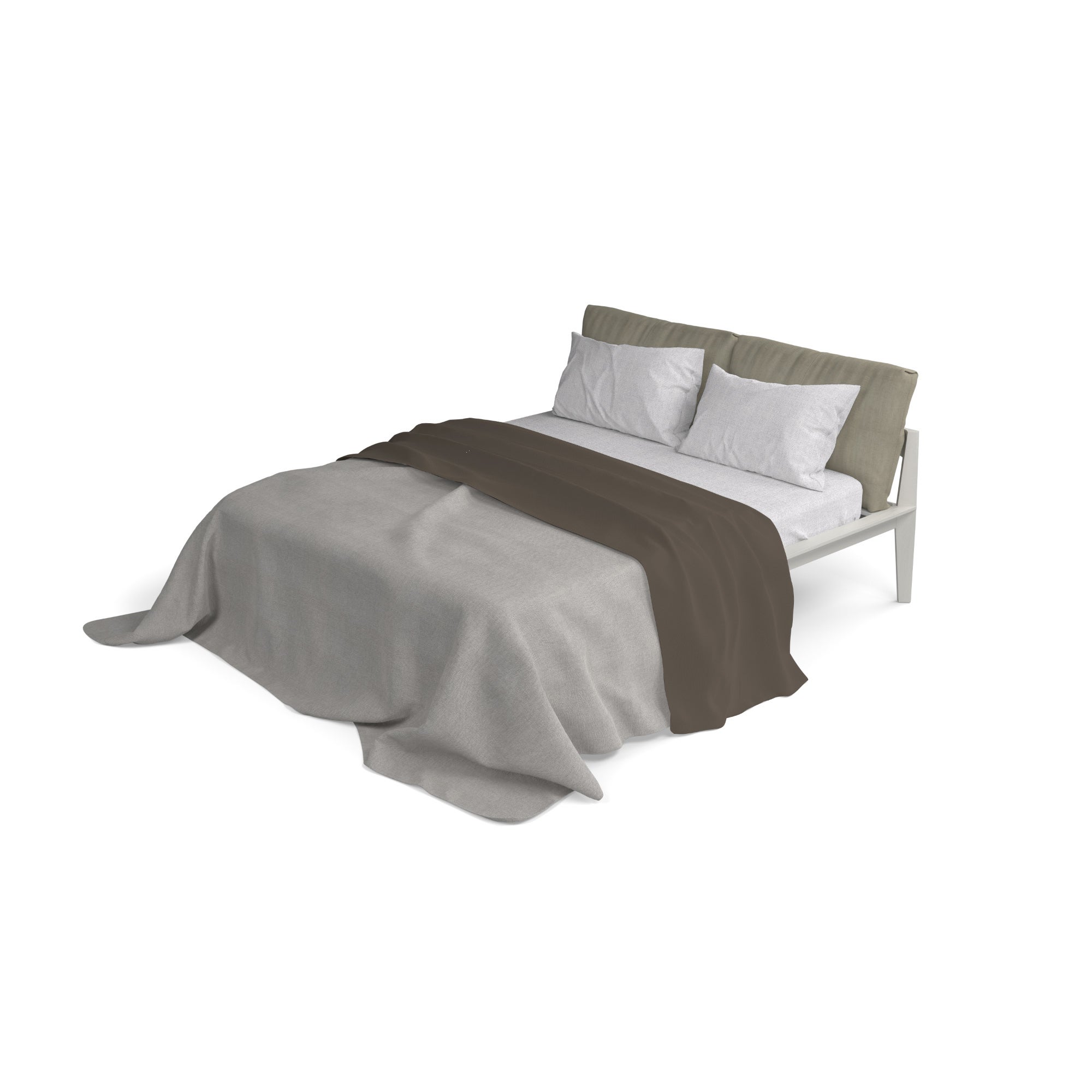 COMPLETO LETTO TRENDY CHIC, MADE IN ITALY, 100% COTONE, MATRIMONIALE, MARRONE - 2